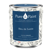 Vernice vegetale velluto blu scamosciato 2, 5L Pure & Paint