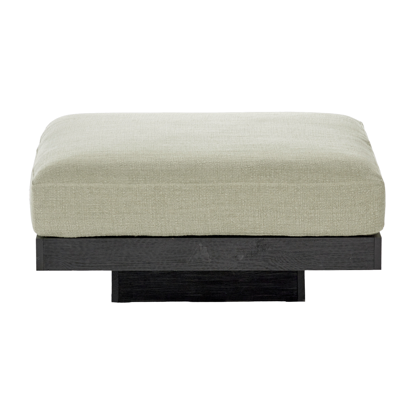 Otomano de madera negra y aluminio con cojín arena 96 x 110 x 43 cm Rudolph - Serax
