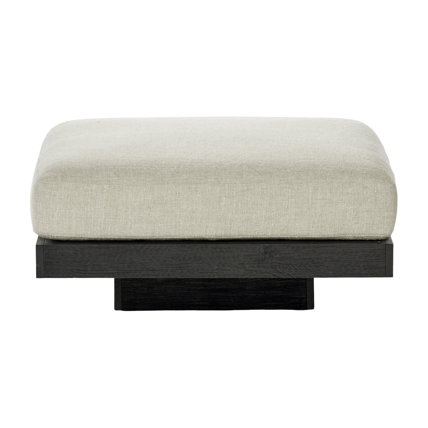 Otomano de madera negra y aluminio con cojín blanco hueso 96 x 110 x 43 cm Rudolph - Serax