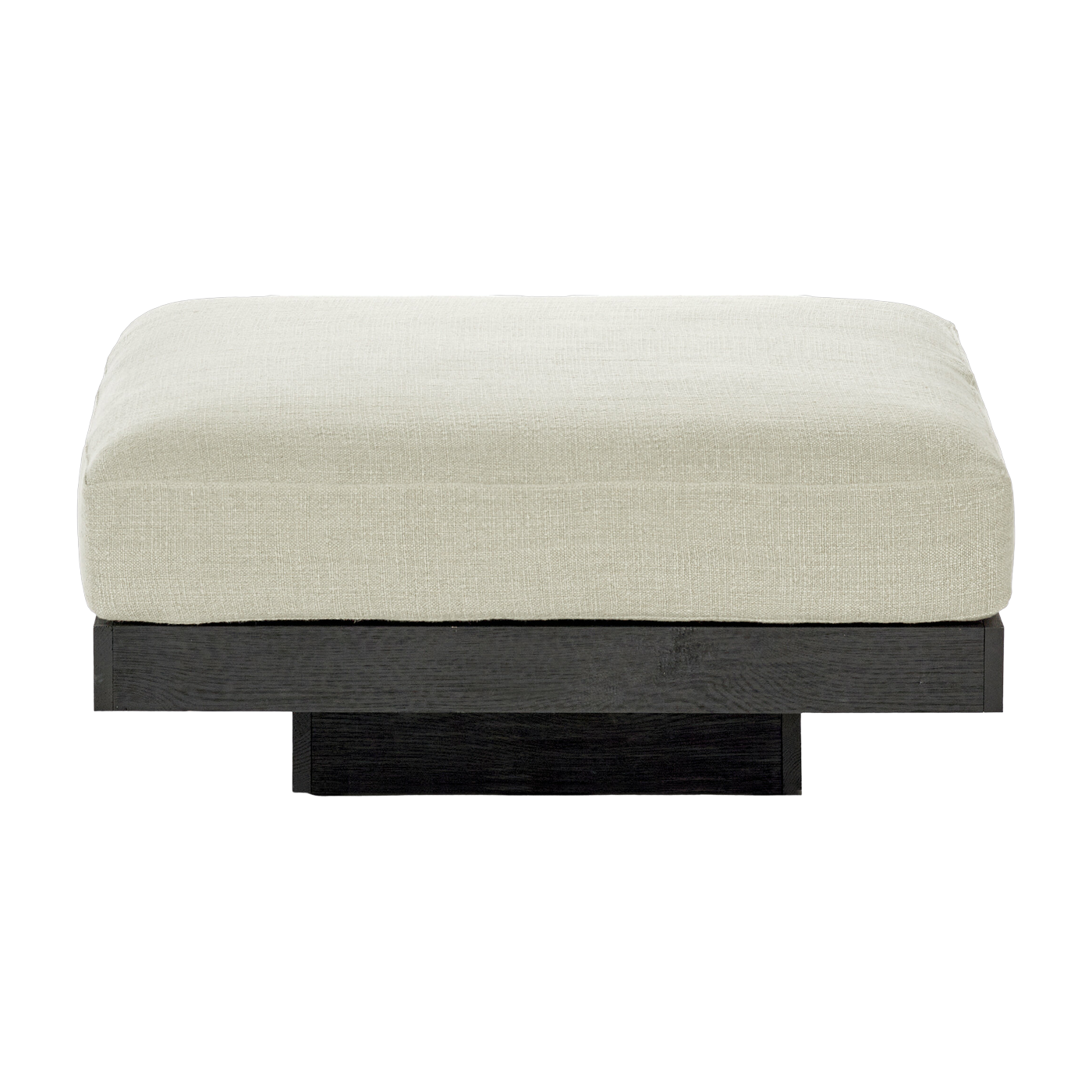 Otomano de madera negra y aluminio con cojín beige 96 x 110 x 43 cm Rudolph - Serax