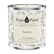 Pintura vegetal de terciopelo de abedul 0, 5L - Pure & Paint