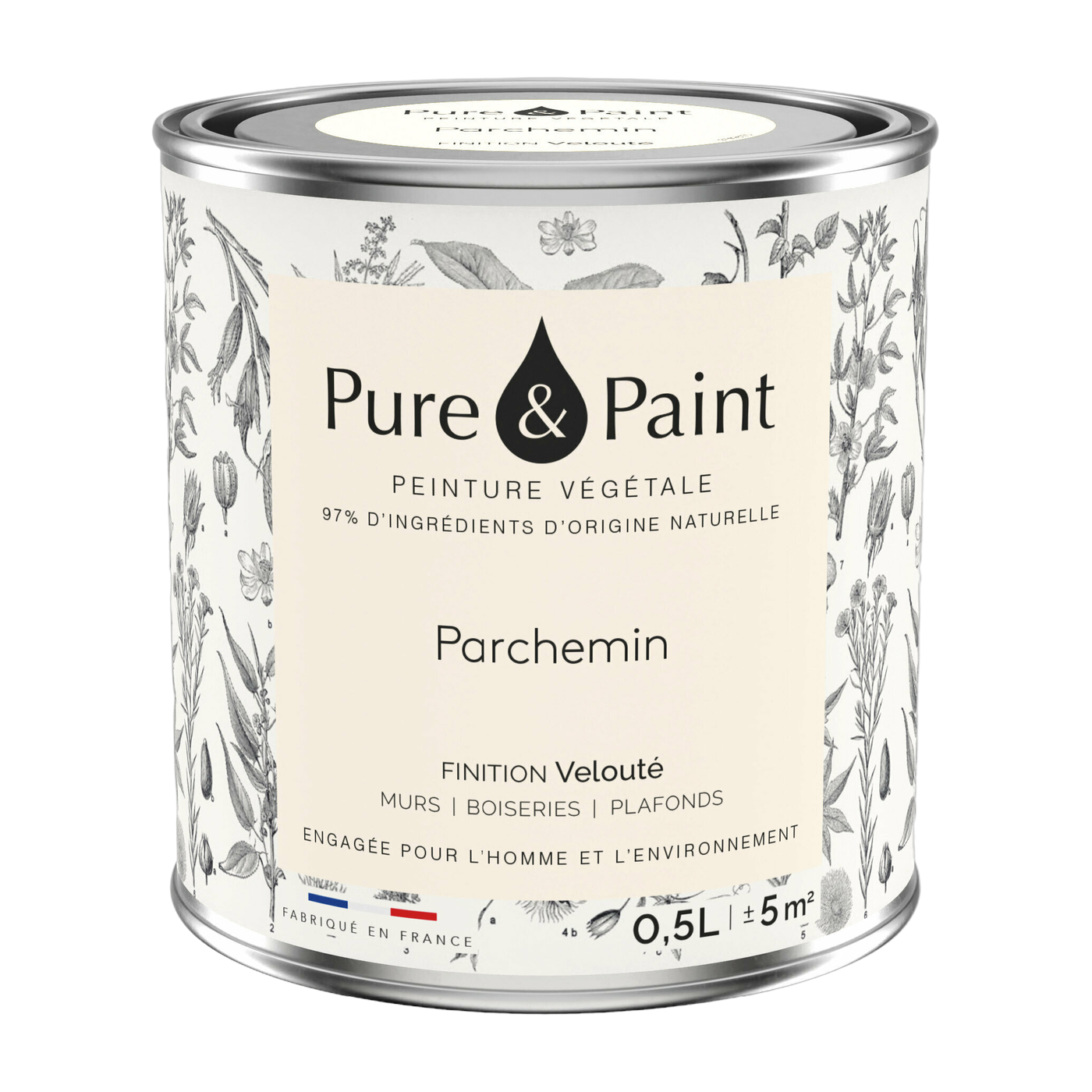 Parchment Velvet Plant Paint 0, 5L - Pure & Paint