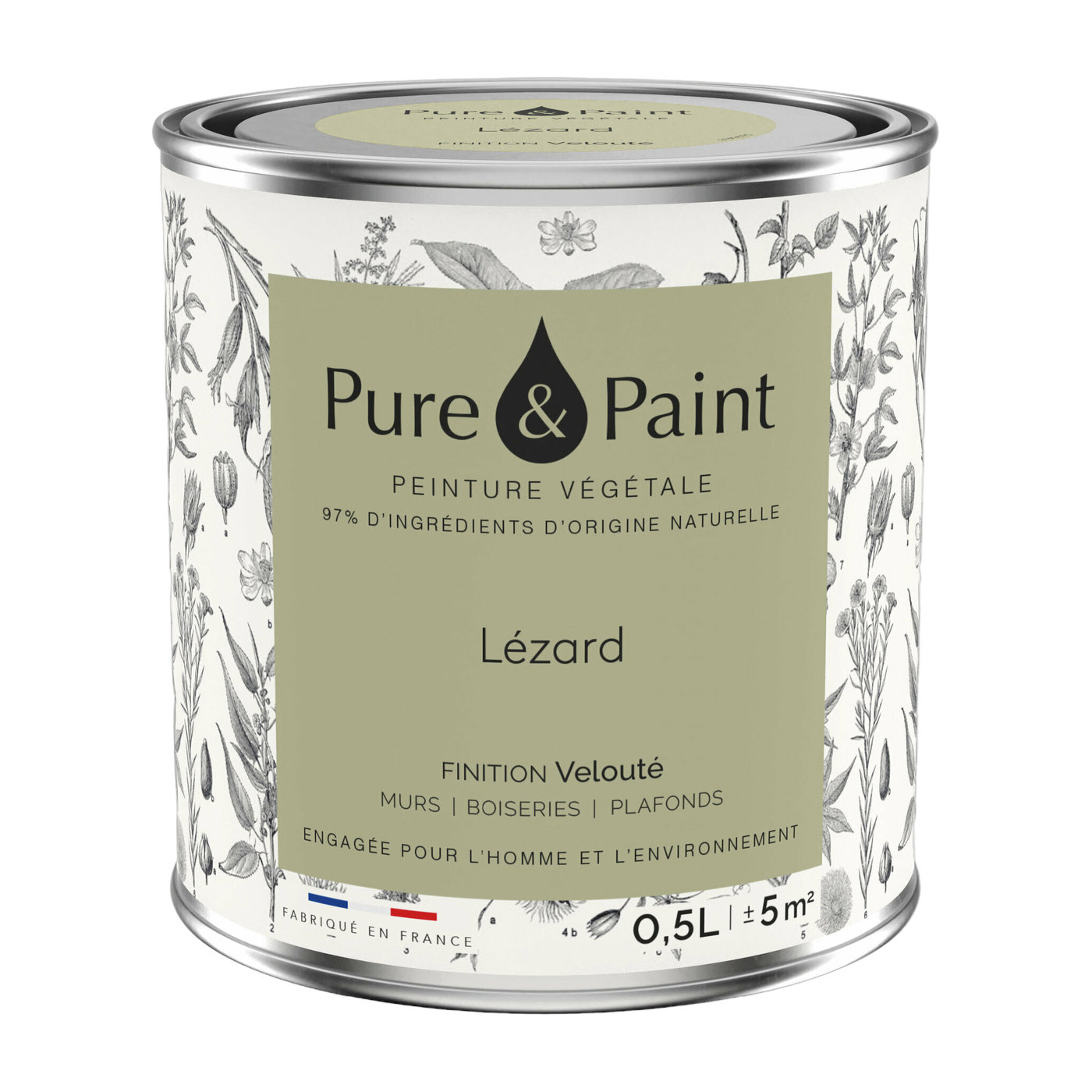 دهان نباتي مخملي السحلية 0.5L - Pure & Paint