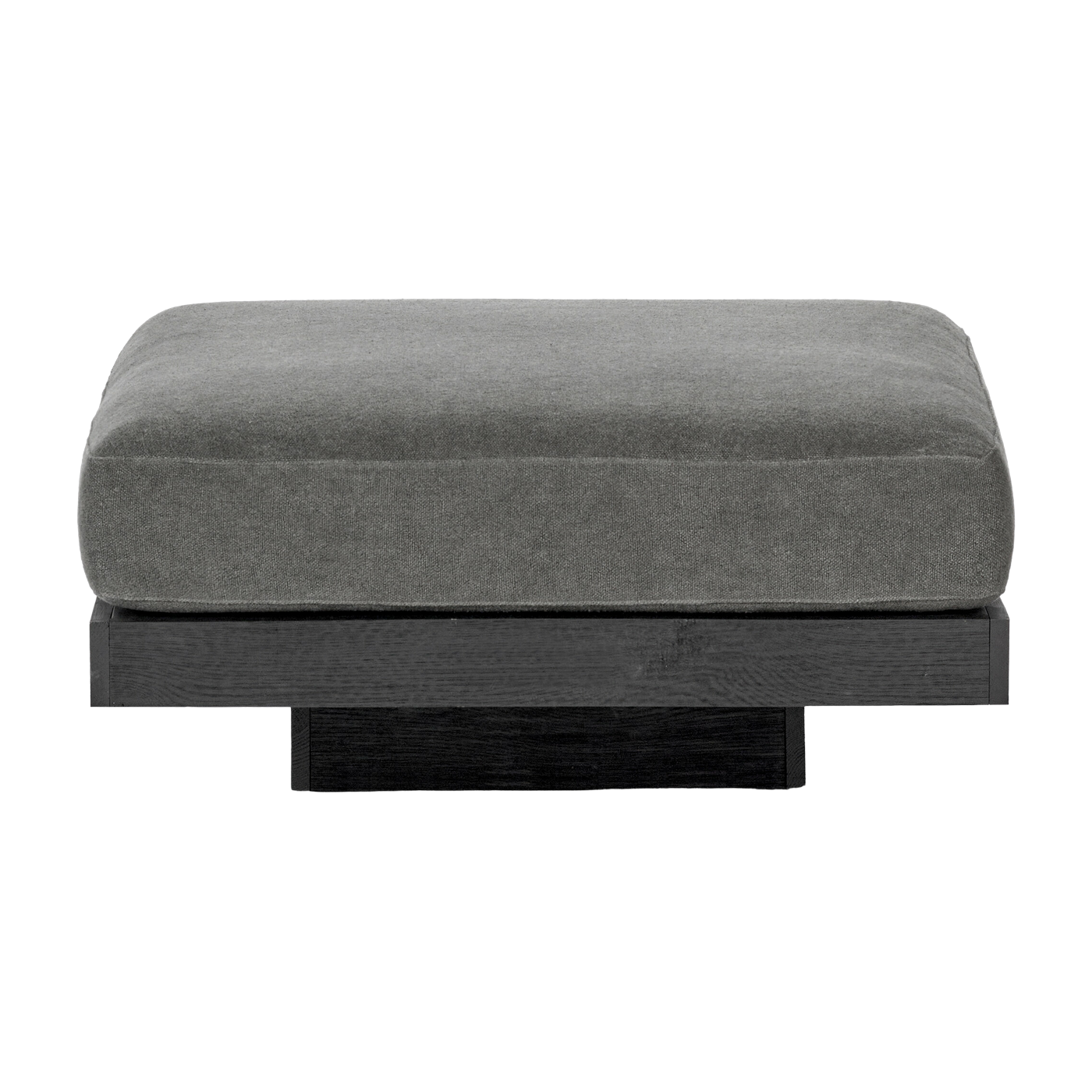 Otomano de madera negra y aluminio con cojín humo 96 x 110 x 43 cm Rudolph - Serax