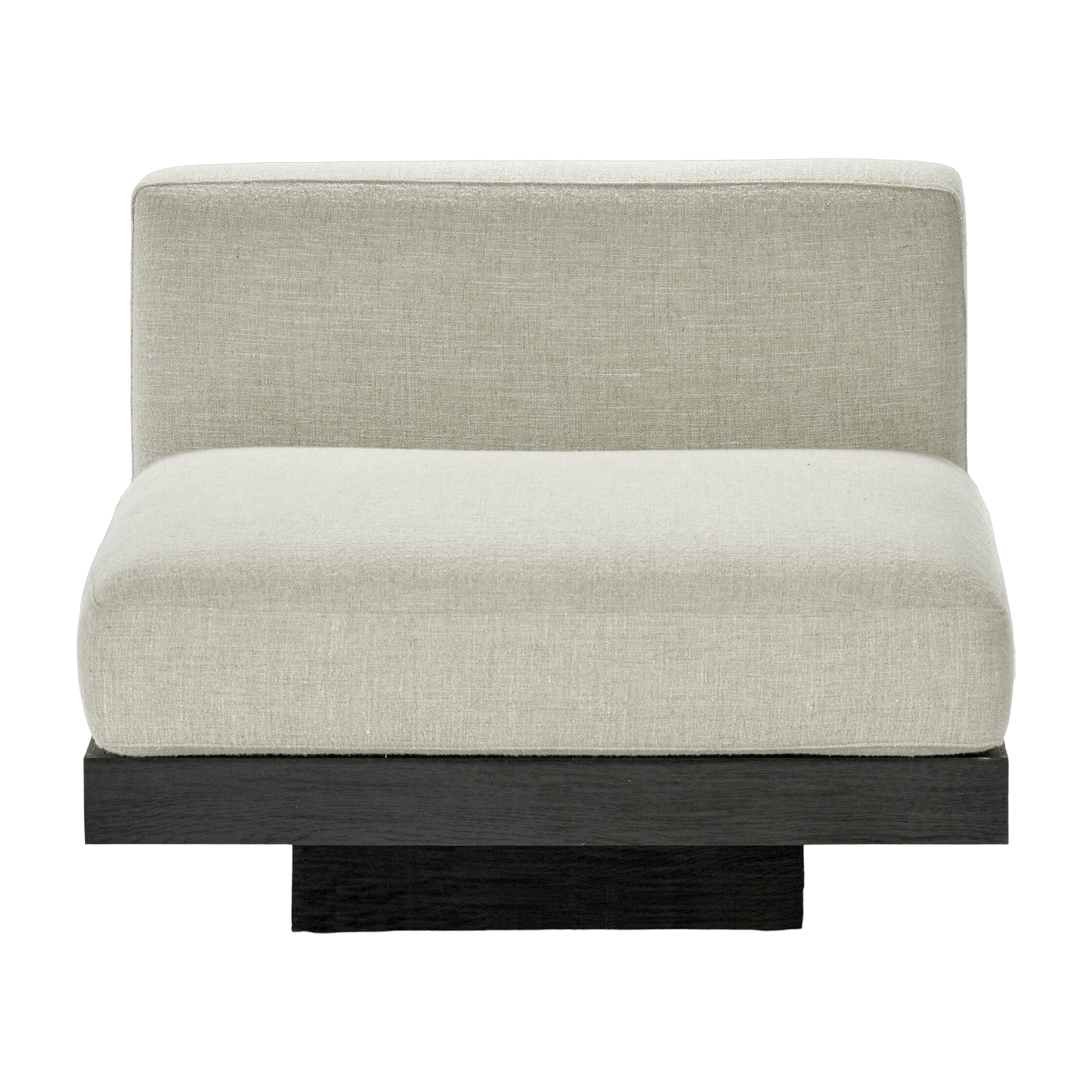 Sofá 1 plaza en madera negra y cojines blanco hueso 96 x 115 x 72 cm Rudolph - Serax