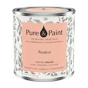 Pintura vegetal aterciopelada Roséus 0, 5L - Pure & Paint