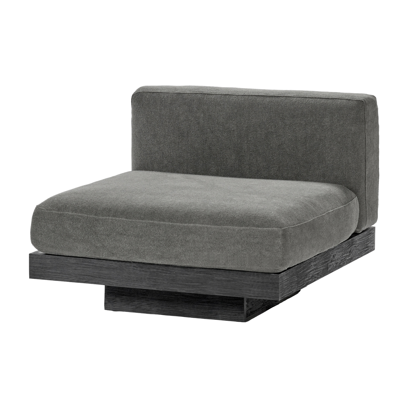 Sofá 1 plaza en madera negra y cojines color humo 96 x 115 x 72 cm Rudolph - Serax
