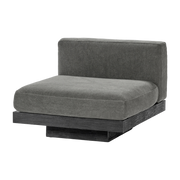 Single sofa in black wood and smoke colored cushions 96 x 115 x 72 cm Rudolph - Serax