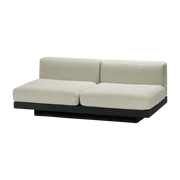 Divano a due posti Rudolph in legno nero e cuscini bianco osso 193 x 115 x 72 cm - Serax