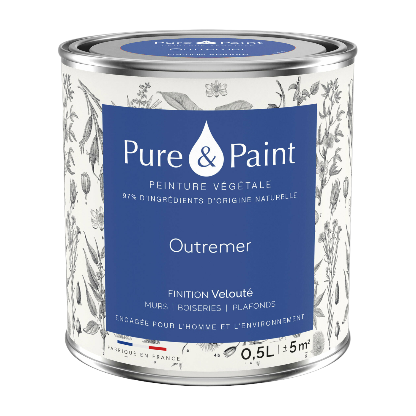 دهان نباتي مخملي Outremer 0,5L - Pure & Paint