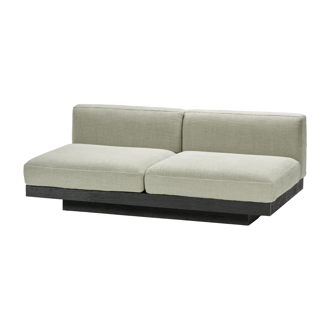 Sofá 2 plazas en madera negra y cojines arena 193 x 115 x 72 cm Rudolph - Serax