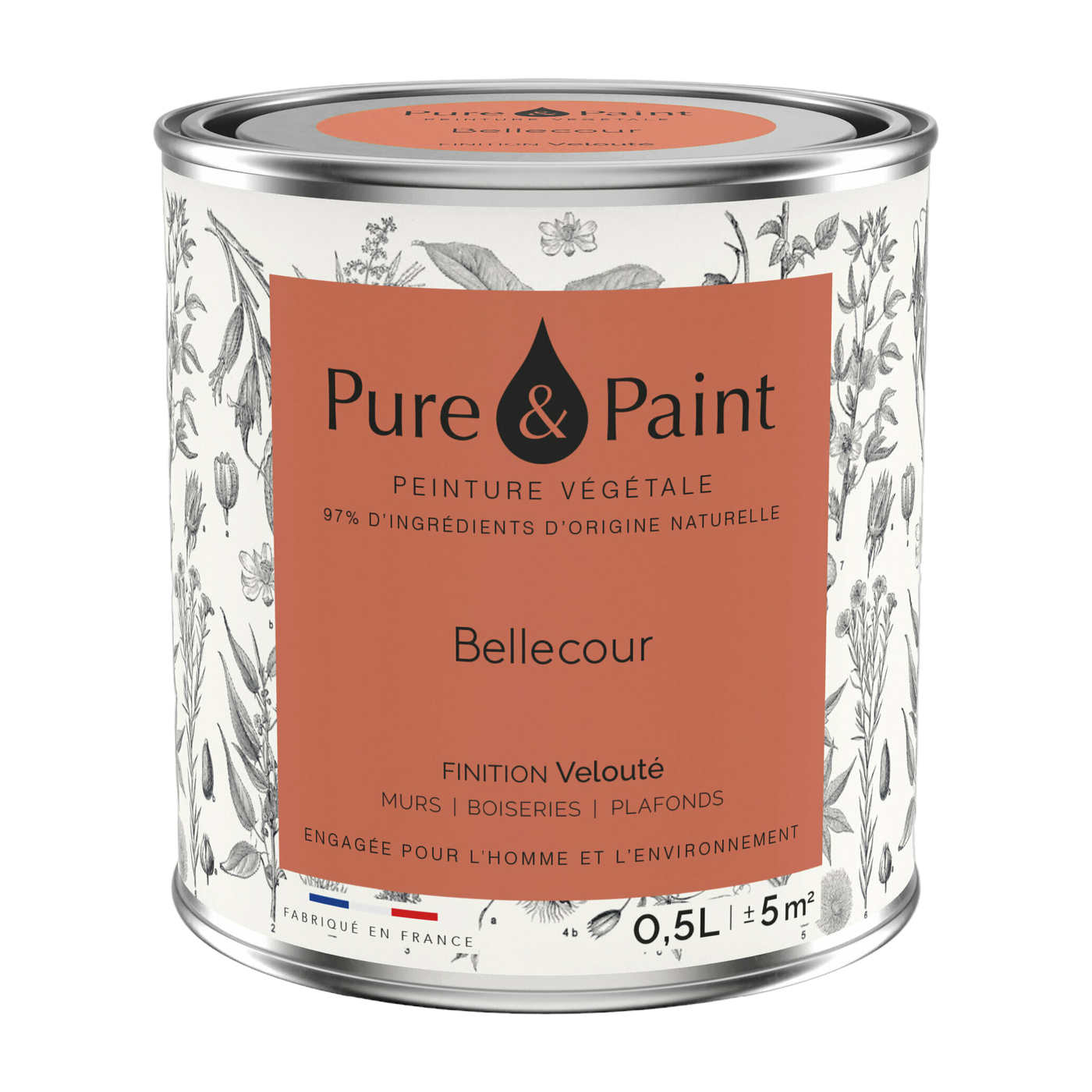 Bellecour Velvet Plant Paint 0, 5L - Pure & Paint