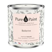 Peinture végétale velouté Ballerine 0,5L - Pure & Paint