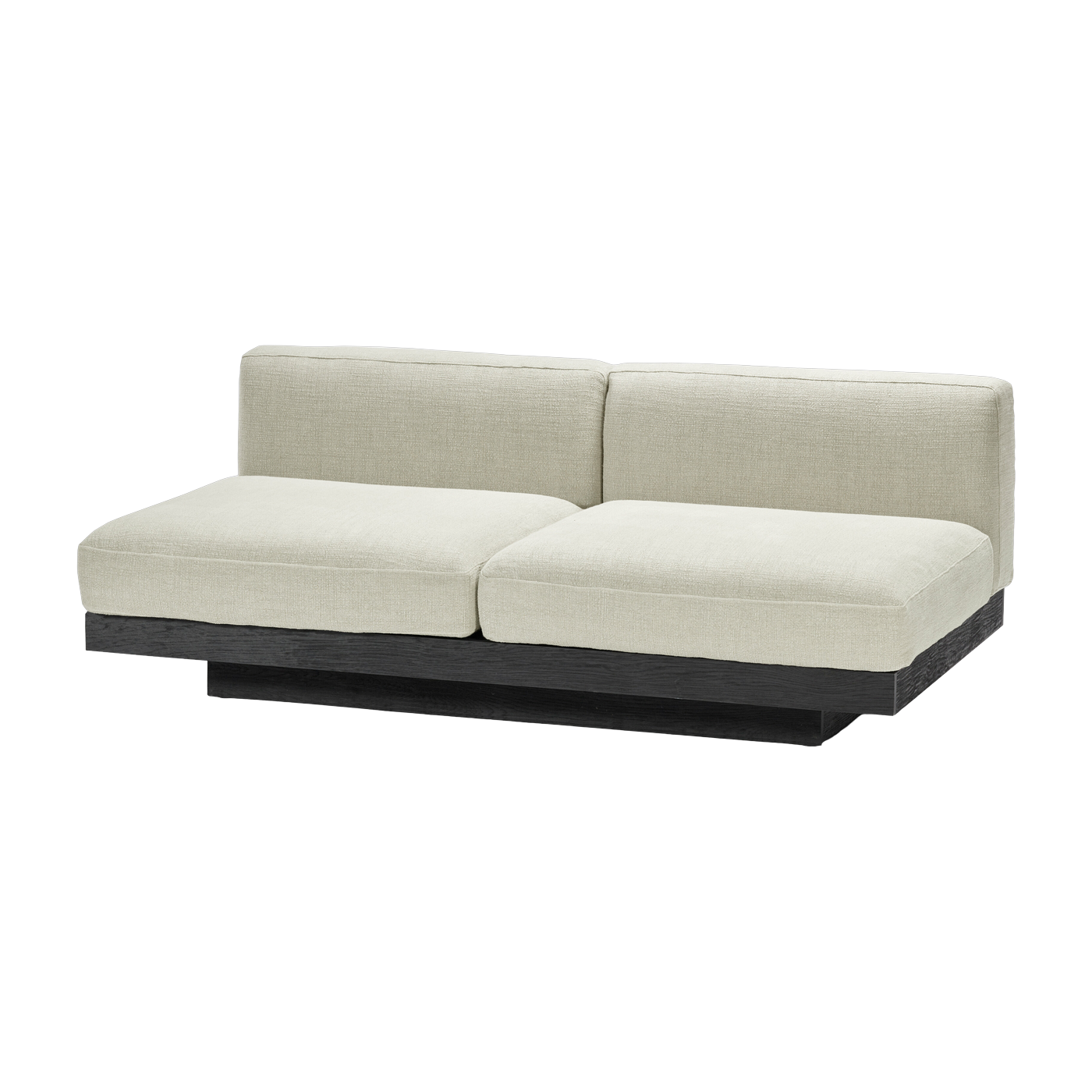 Sofá 2 plazas en madera negra y cojines beige 193 x 115 x 72 cm Rudolph - Serax