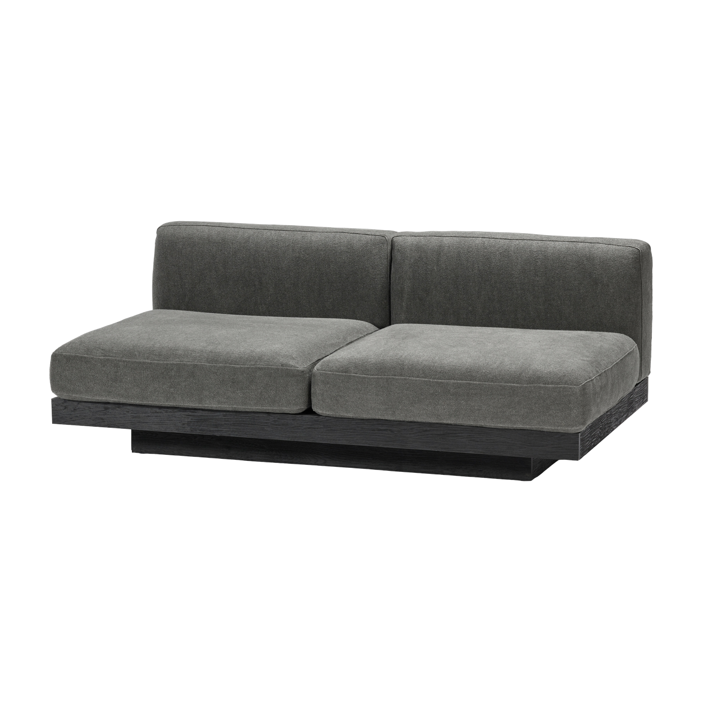 Sofá 2 plazas en madera negra y cojines ahumados 193 x 115 x 72 cm Rudolph - Serax