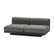 Divano a due posti Rudolph in legno nero e cuscini affumicati 193 x 115 x 72 cm - Serax