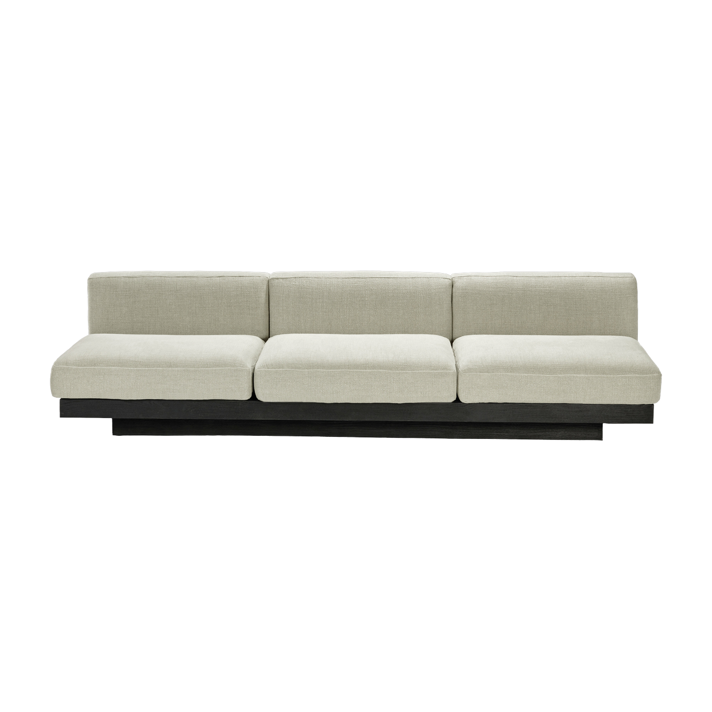 Sofá 3 plazas en madera negra y cojines beige 287 x 115 x 72 cm Rudolph - Serax