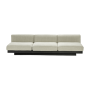 Divano a tre posti Rudolph in legno nero e cuscini beige 287 x 115 x 72 cm - Serax