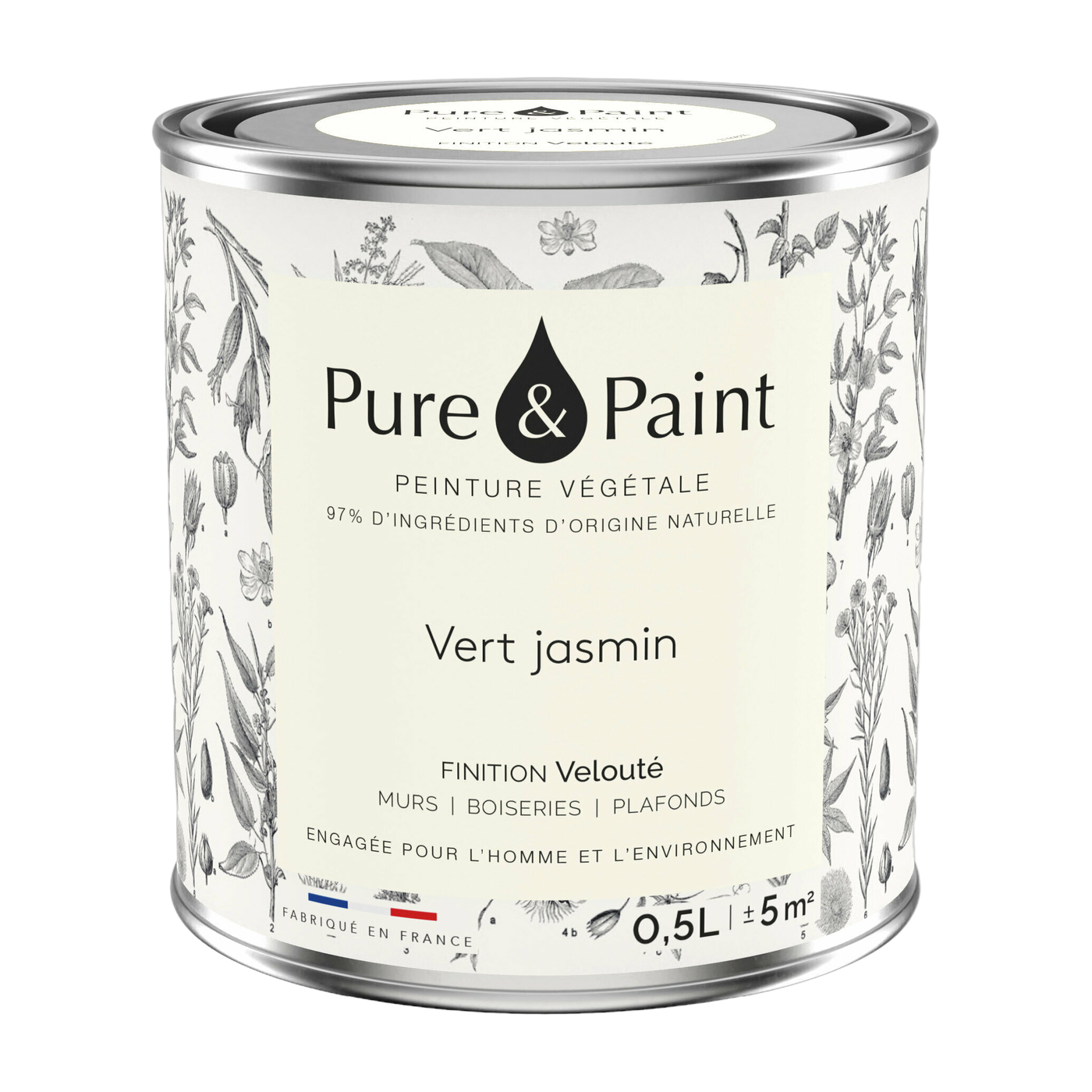 Jasmine Green Velvet Plant Paint 0, 5L Pure & Paint