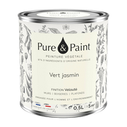 Vernice vellutata verde gelsomino 0, 5L - Pure & Paint