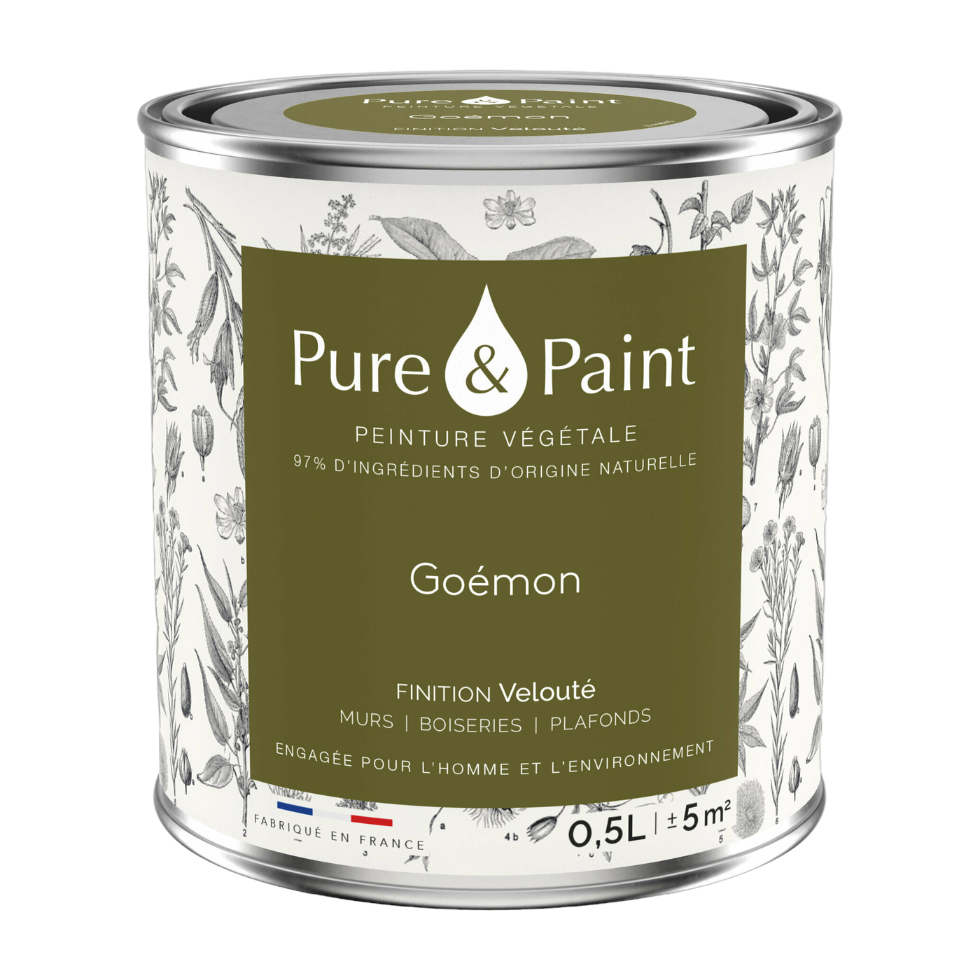 Goémon velvety vegetable paint 0, 5L - Pure & Paint