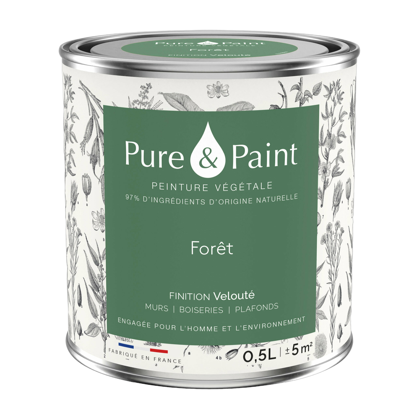 Forest velvet plant paint 0, 5L - Pure & Paint