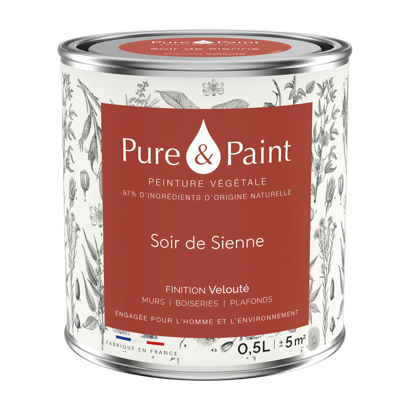 Velvet Plant Paint Soir de Sienne 0, 5L - Pure & Paint