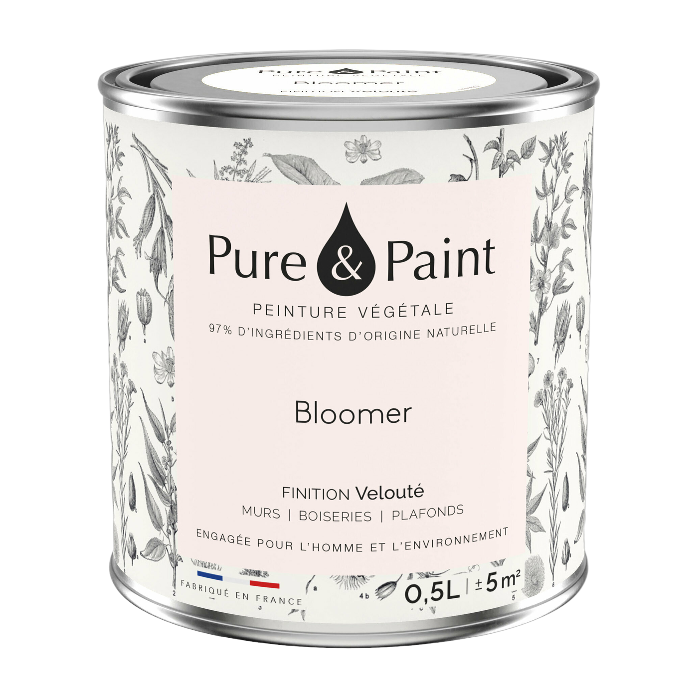 Bloomer Velvet Plant Paint 0, 5L - Pure & Paint