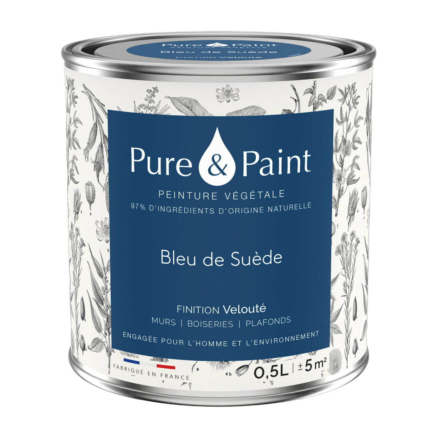 Suede Blue velvet plant paint 0, 5L - Pure & Paint