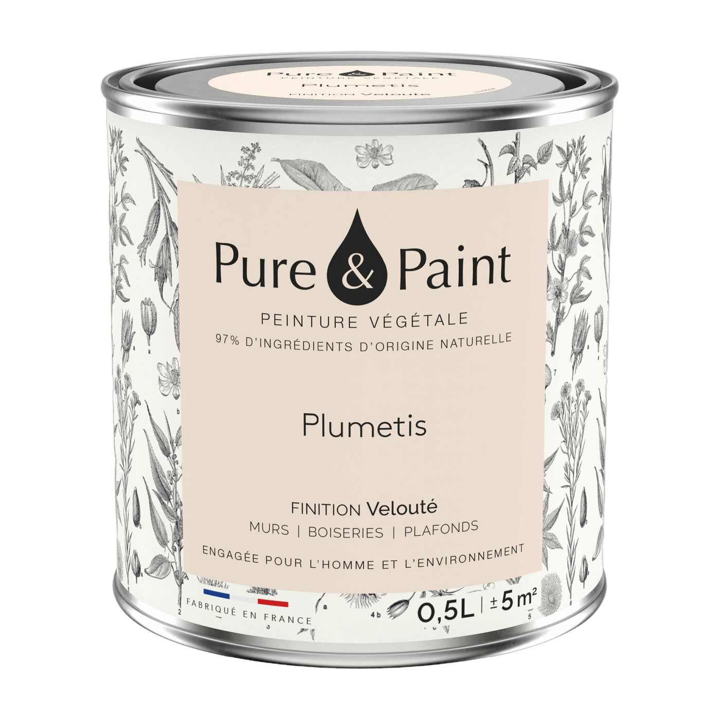 Plumetis Velvet Plant Paint 0, 5L - Pure & Paint