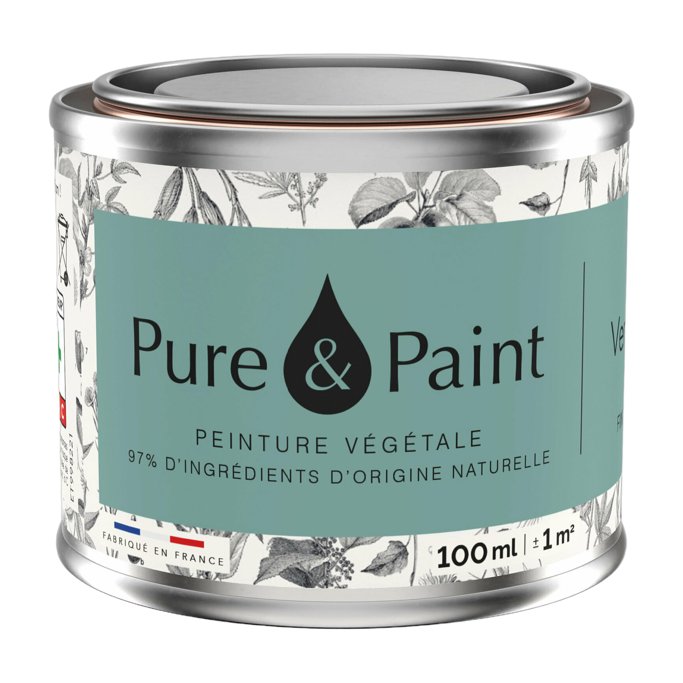 Vegetable paint velvety Green of gray 100ML - Pure & Paint