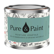 Peinture végétale velouté Vert de gris 100ML - Pure & Paint