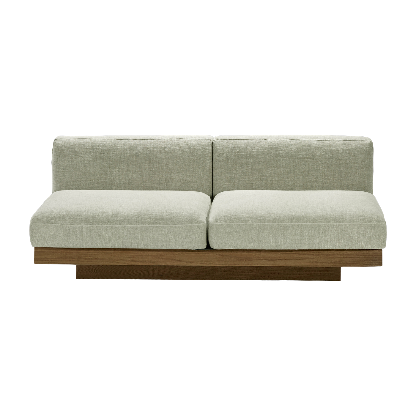 Sofá 2 plazas en madera cognac y cojines arena 193 x 115 x 72 cm Rudolph - Serax