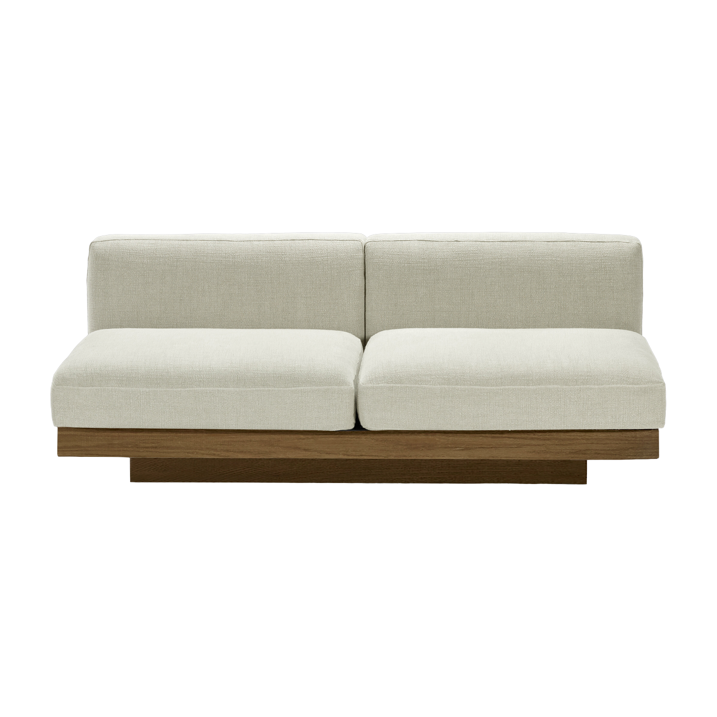 Sofá 2 plazas en madera cognac y cojines beige 193 x 115 x 72 cm Rudolph - Serax