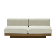 Divano a due posti in legno cognac e cuscini beige 193 x 115 x 72 cm Rudolph - Serax