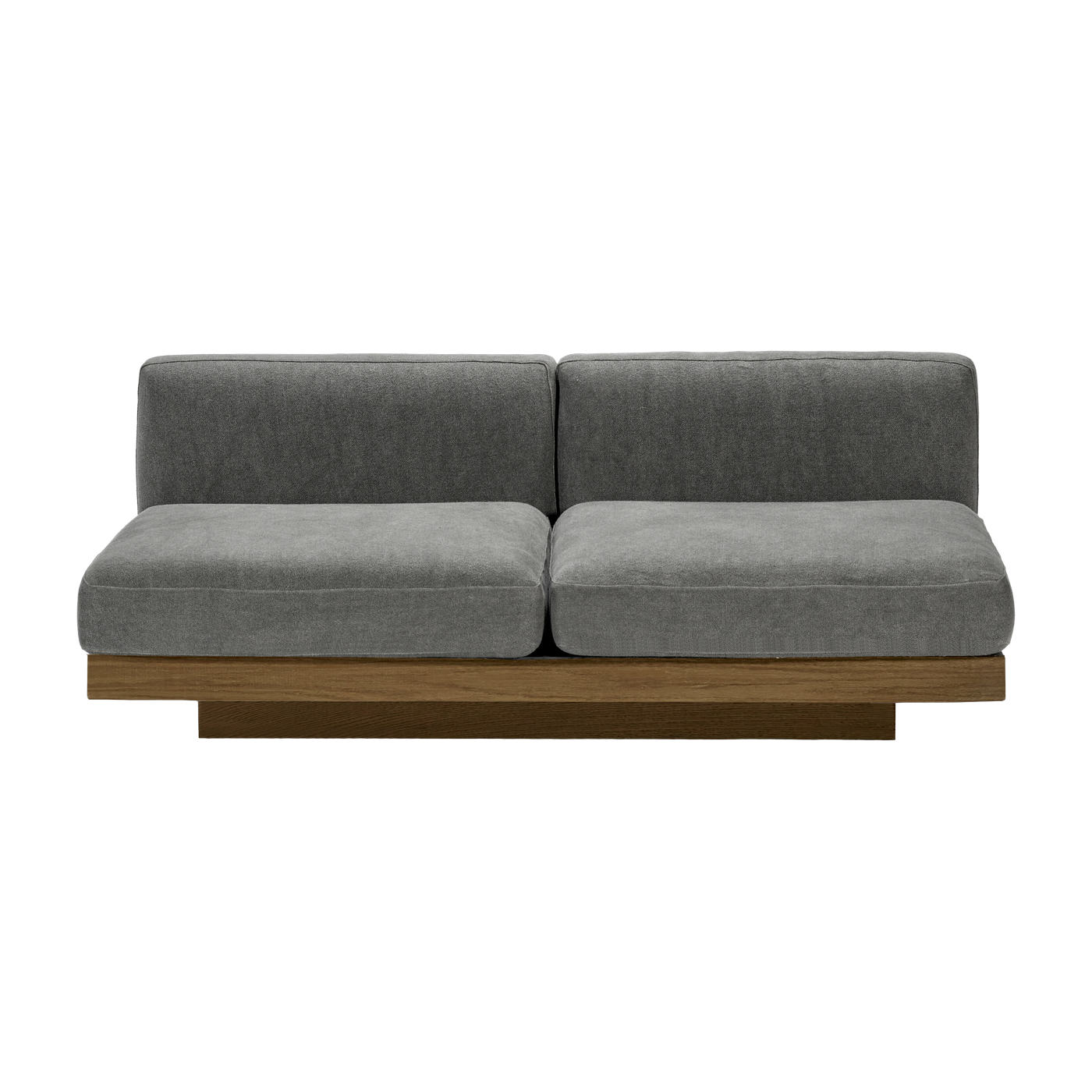 Sofá 2 plazas en madera cognac y cojines ahumados 193 x 115 x 72 cm Rudolph - Serax