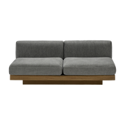 Divano a due posti Rudolph in legno cognac e cuscini affumicati 193 x 115 x 72 cm - Serax