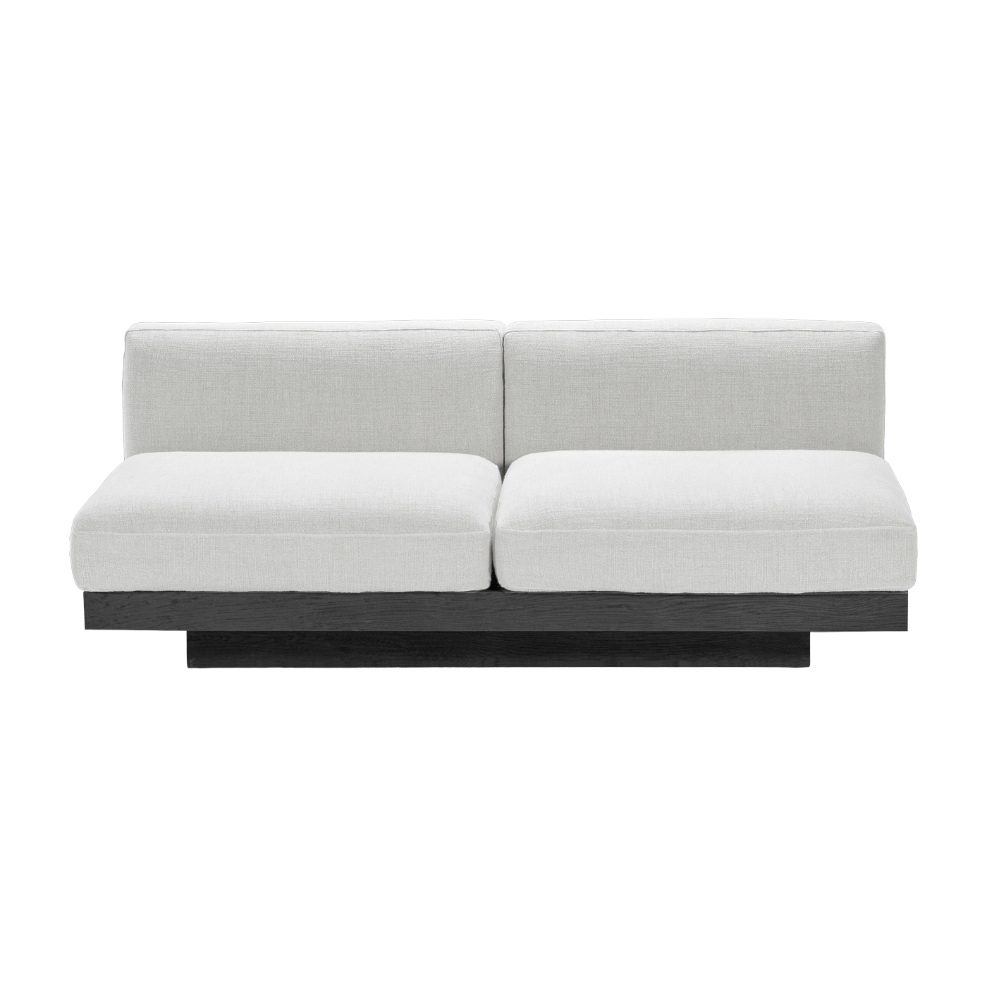 Sofá 2 plazas en madera negra y cojines blancos 193 x 115 x 72 cm Rudolph - Serax