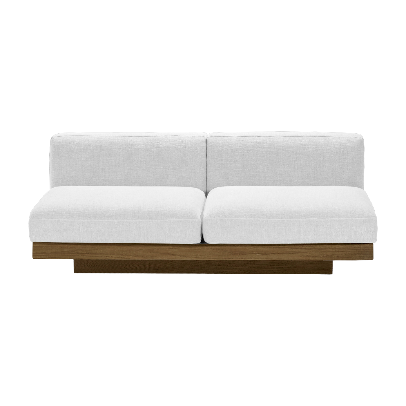Sofá 2 plazas en madera cognac y cojines blancos 193 x 115 x 72 cm Rudolph - Serax