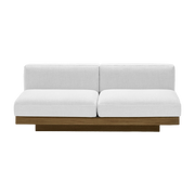 Divano a due posti in legno cognac e cuscini bianchi 193 x 115 x 72 cm Rudolph - Serax