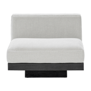 Divano singolo Rudolph in legno nero e cuscini bianchi 96 x 115 x 72 cm - Serax