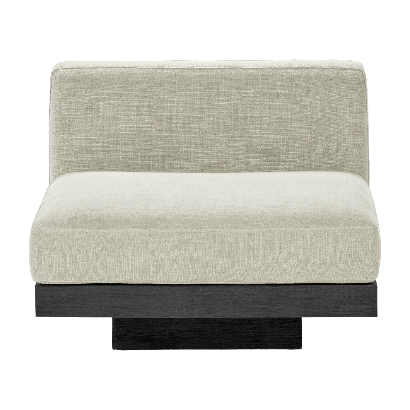 Sofá 1 plaza en madera negra y cojines beige 96 x 115 x 72 cm Rudolph - Serax