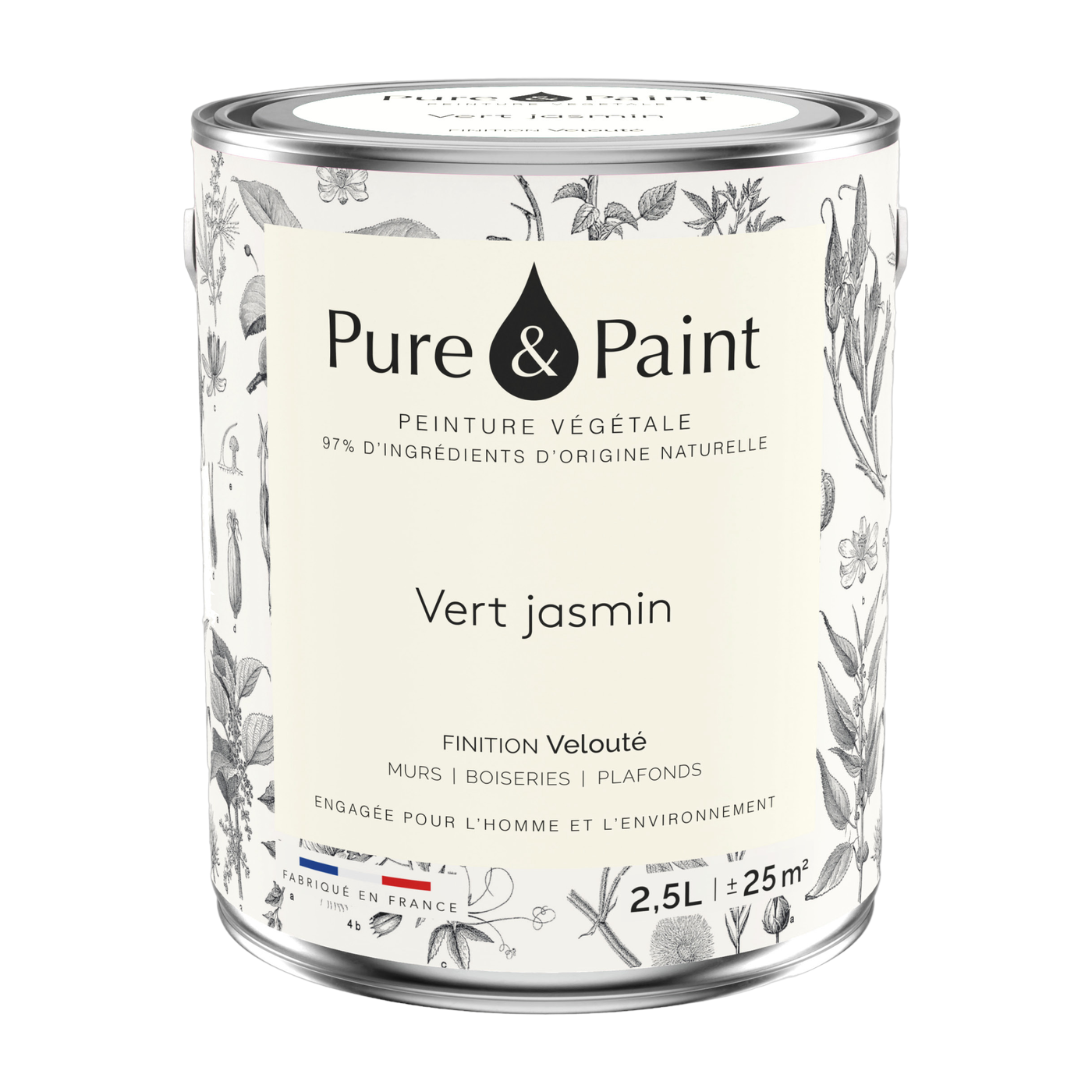 دهان نباتي مخملي Vert jasmin 2,5L - Pure & Paint