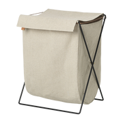 Laundry basket 100% cotton metallic structure leather strings 50 x 65 x 40 Herman - Fermliving