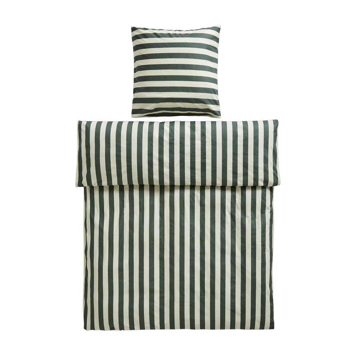 Comforter cover with dark green stripes 135 x 200 cm Summer - HAY