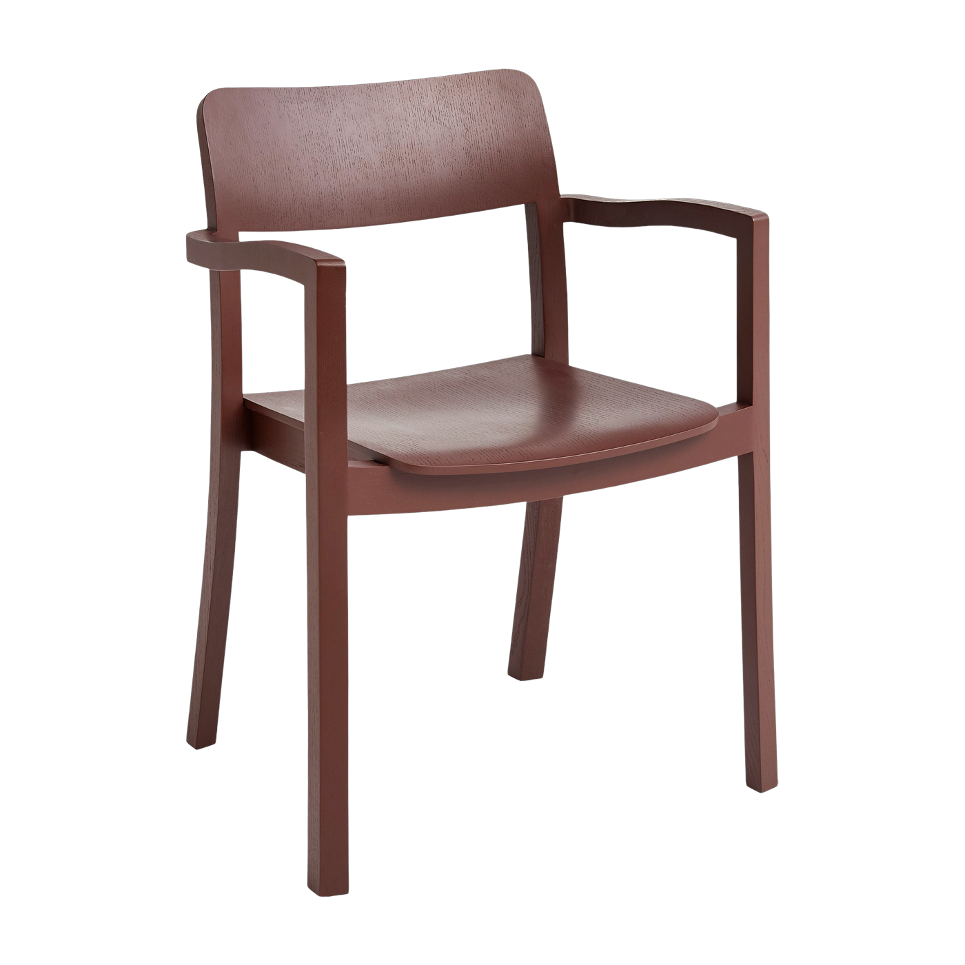 Chaise en frêne avec accoudoirs terracotta  Pastis - Hay