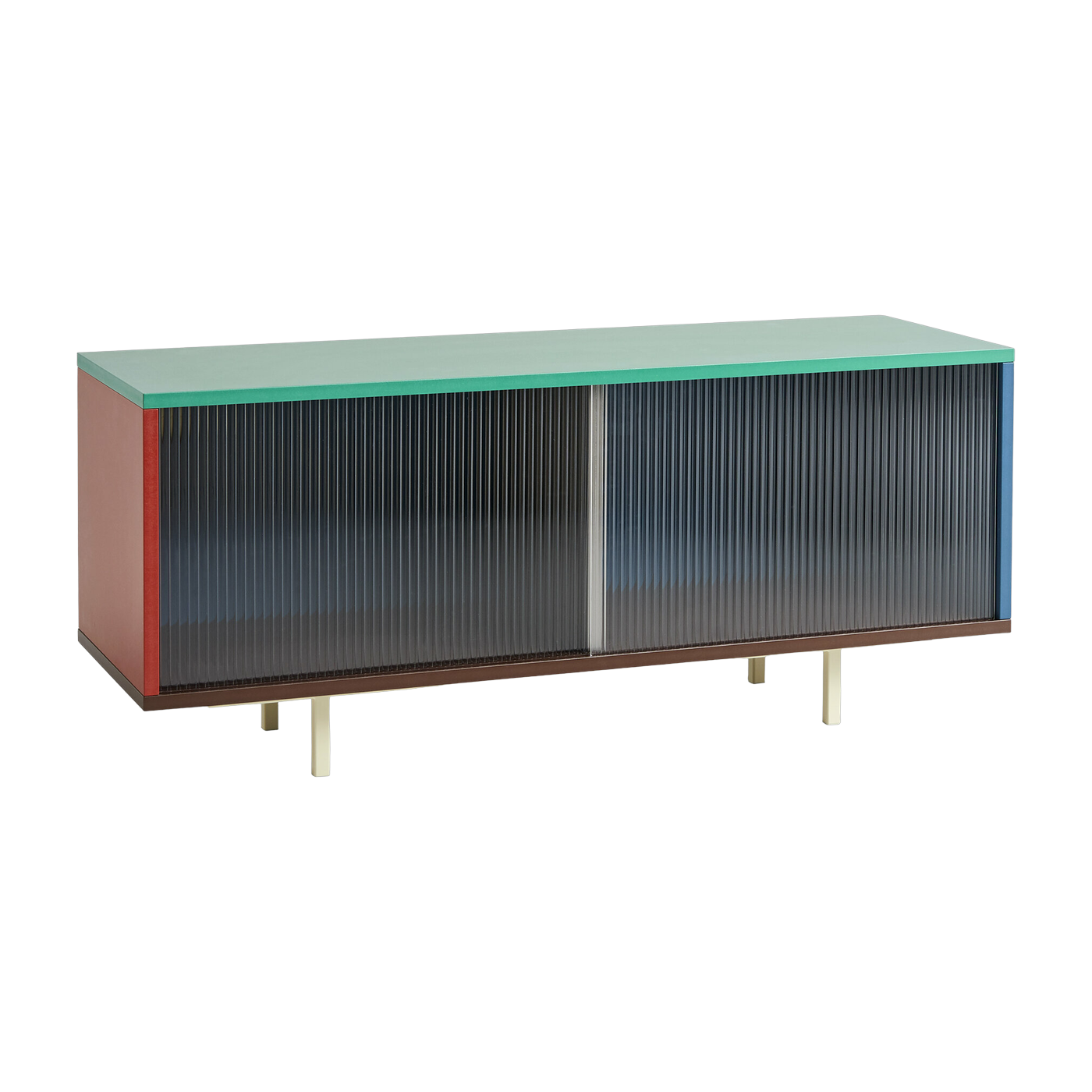 M low sideboard in wood Multi with glass doors - Hay