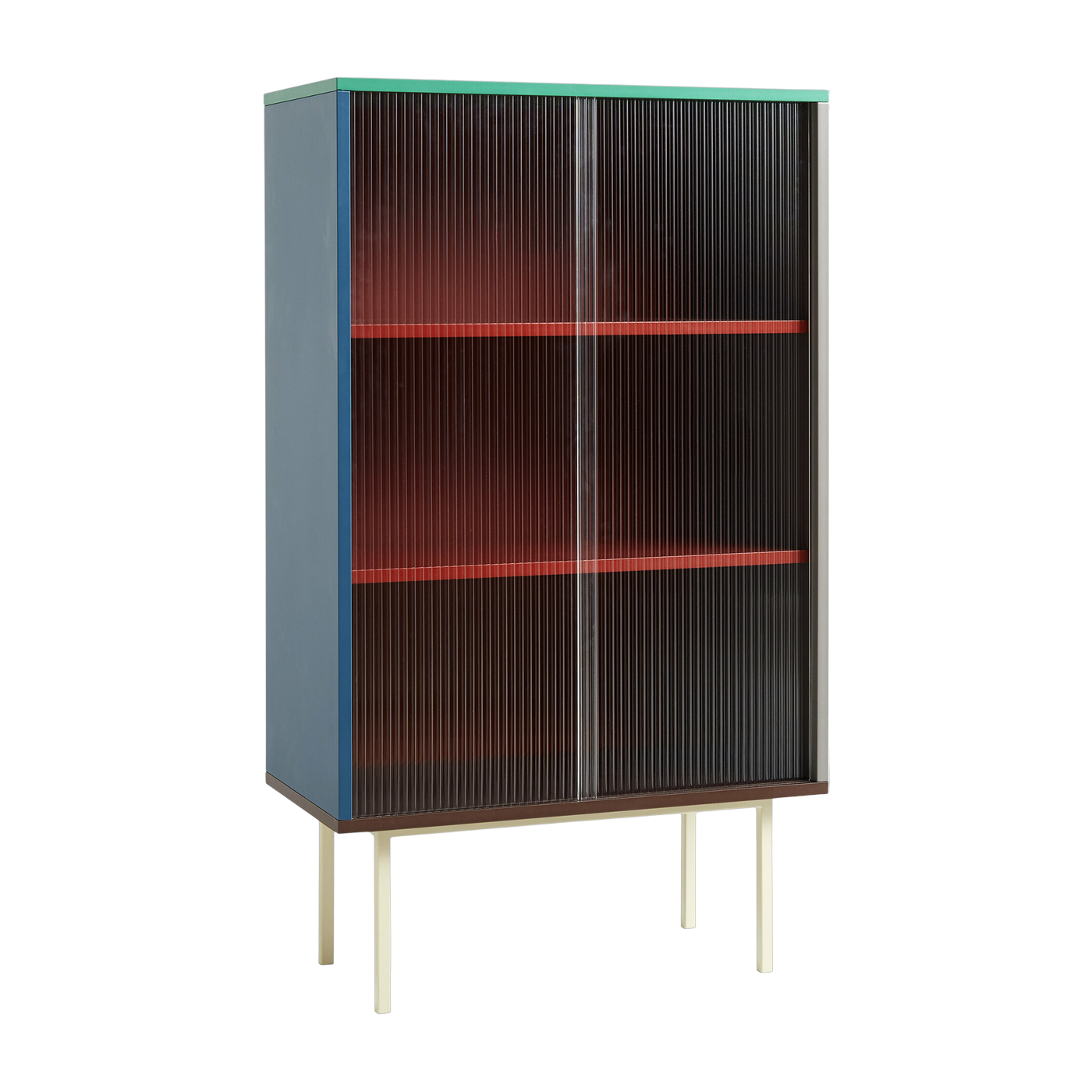 Alacena de madera y puertas de vidrio Multi Colour Cabinet - HAY