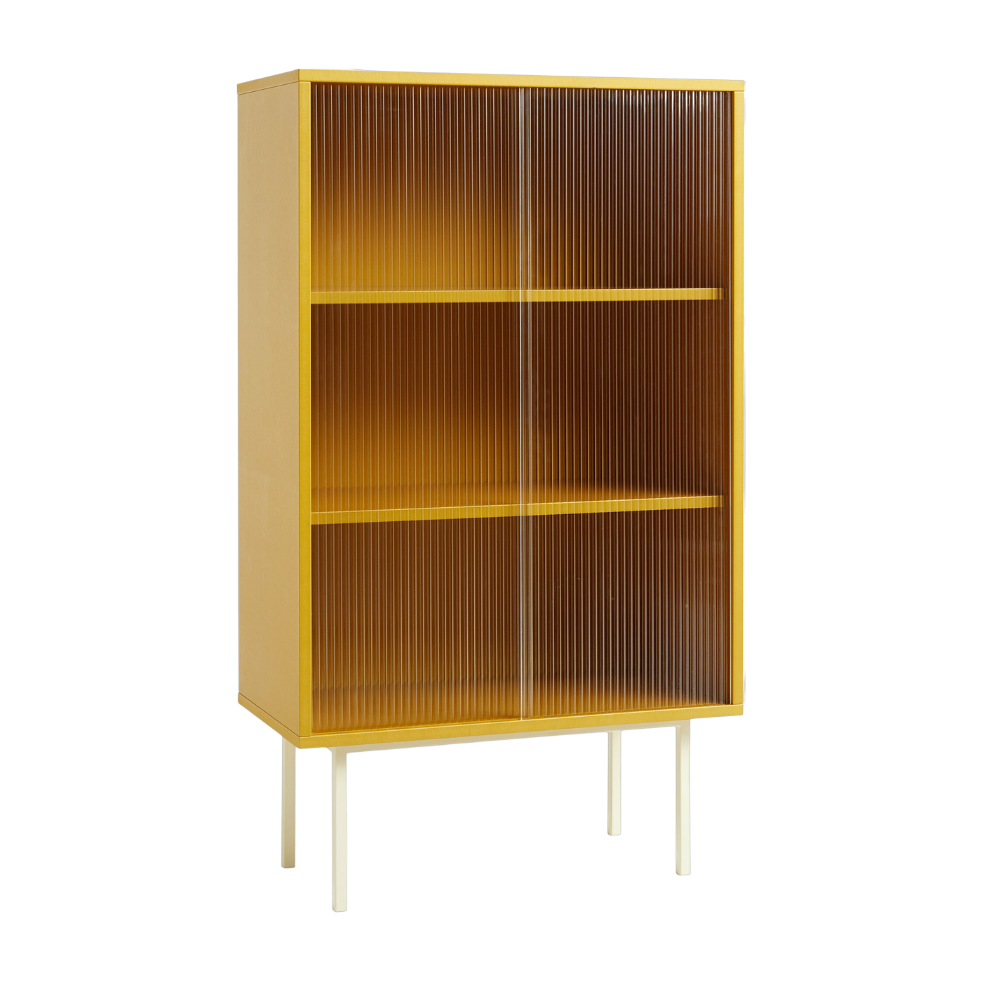 Alacena de madera amarilla y puertas de vidrio Colour Cabinet - HAY