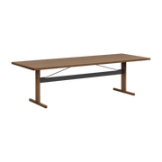 Mesa de comedor rectangular en nogal natural y negro 260 cm Passerelle - HAY